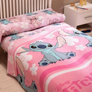 Juego Sábanas Stitch Rosa