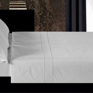 Juego Sábanas Franela Rayas Gris