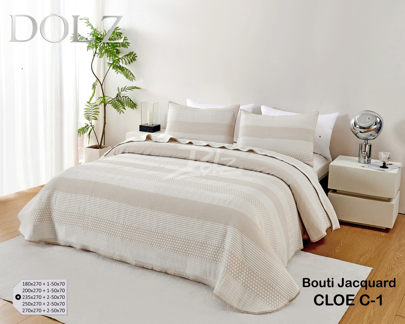 Colcha Bouti Cloe Beige