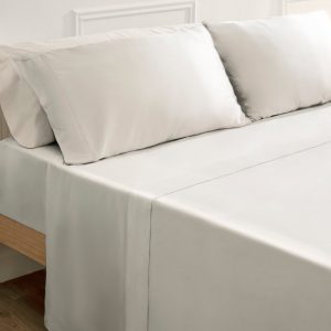Juego Sábanas Seda de Bambú Blanco