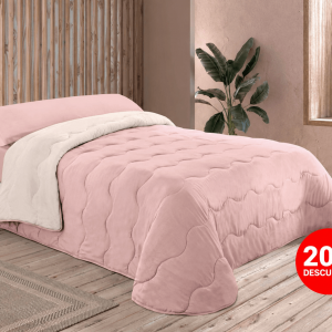edredon nordico bicolor rosa