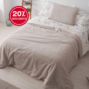 Edredón Sherpa 439 Beige Burrito Blanco